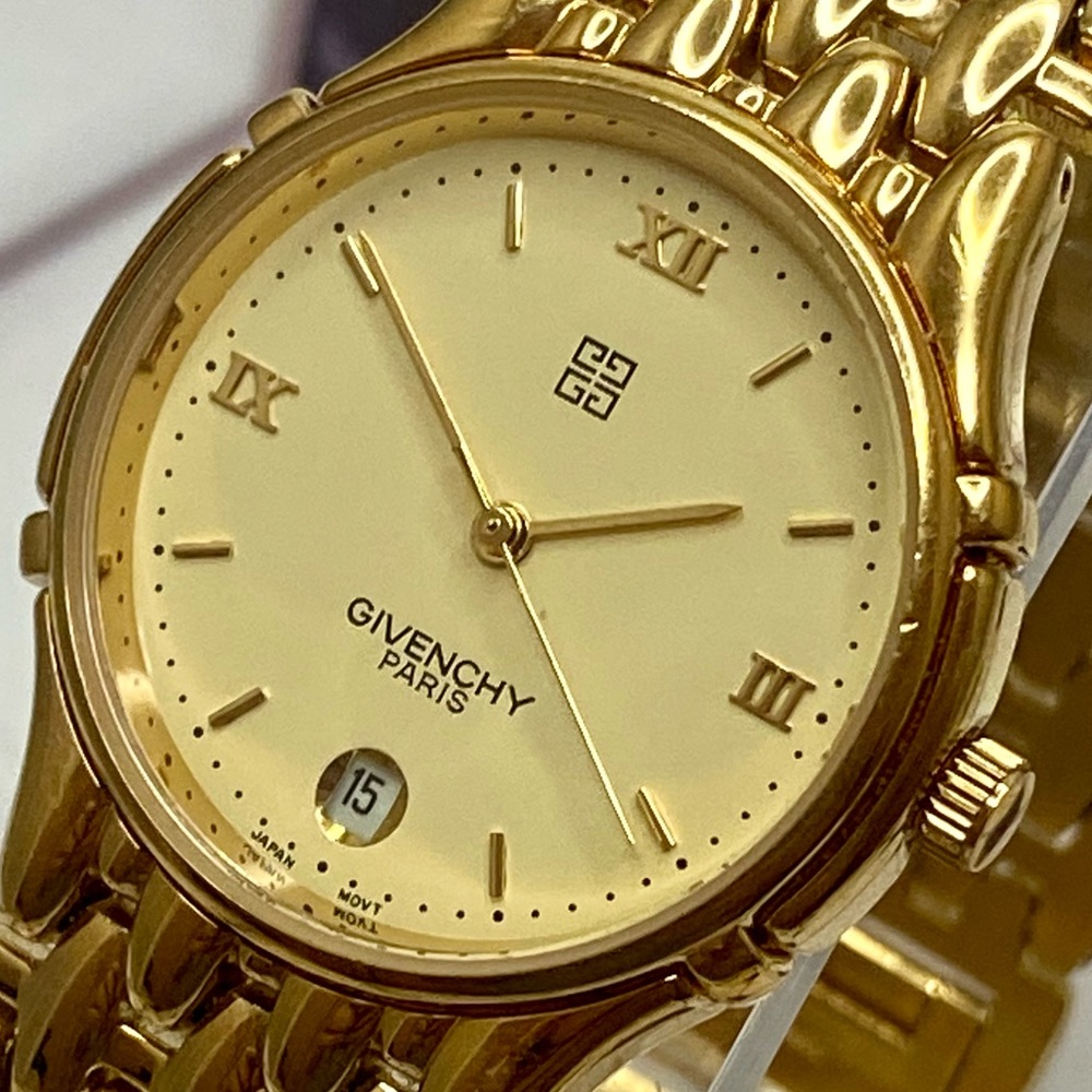Vintage Givenchy Men’s / Unisex Dress Watch with Date Roman Numerals